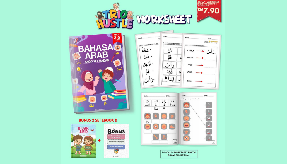 Worksheet Bahasa Arab Anggota Badan