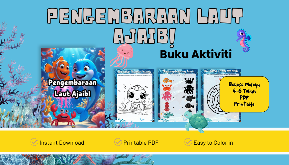 🌊 Buku Aktiviti Pengembaraan Laut Ajaib